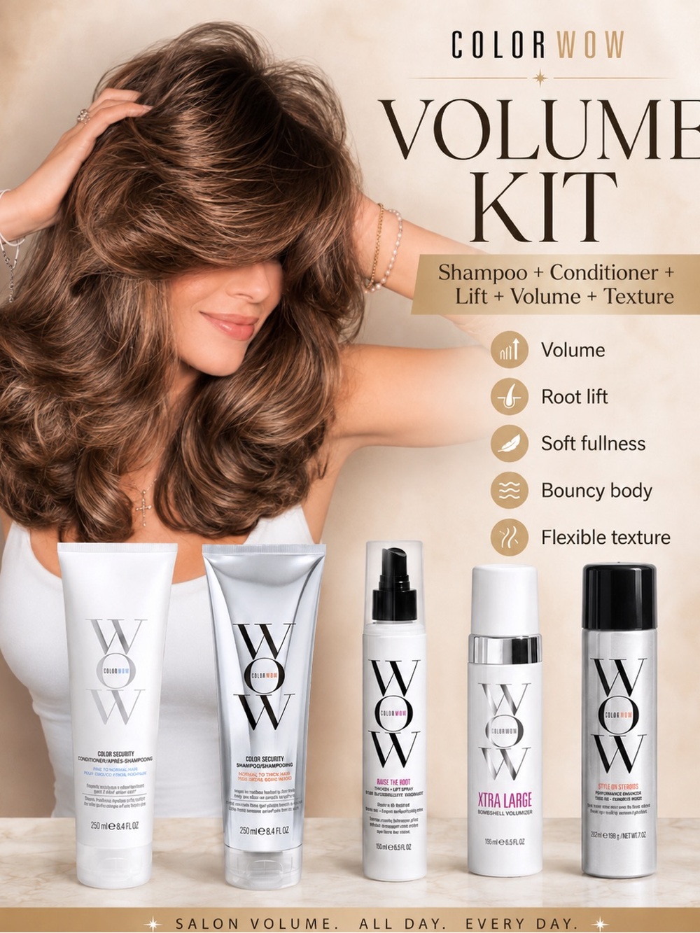 Color Wow Volume Kit – 5-Piece Full-Size Haircare & Styling Set